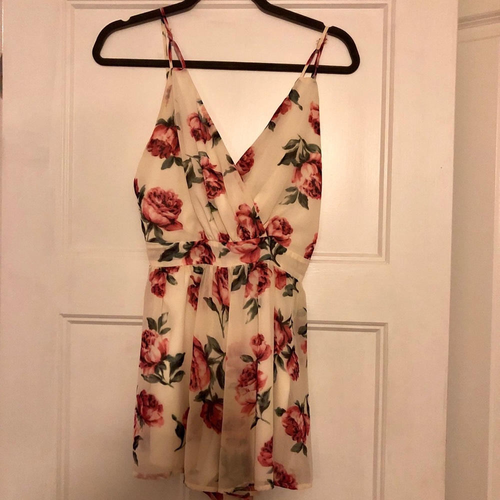 American Threads Ivory Floral Romper
